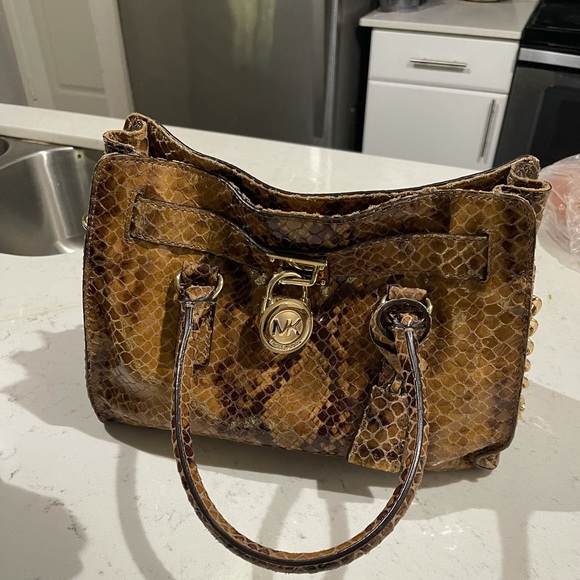 Michael Kors Hamilton python embossed bag - Picture 1 of 10